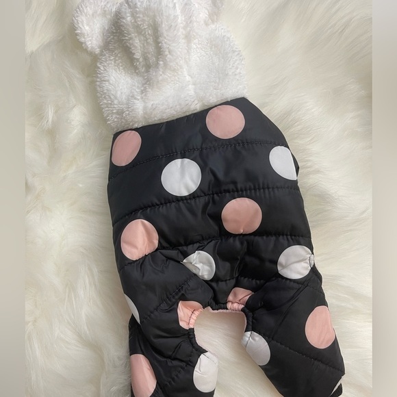 New!! Tiny Dog Outfit Black with Pink and White Polka Dots - Picture 2 of 5